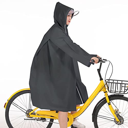 mumisuto Poncho Waterproof Adult, Reusable Rain Poncho Cover Eva Breathable Rain Coats for Women with Hoods and Sleeves, Portable Travel Raincoat for Outdoor Hiking Traveling