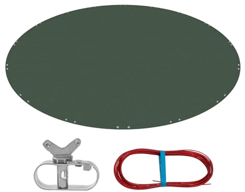 WOLTU Poolabdeckung Ø 610 cm für Rund Pools Ø 500-550 cm, Poolplane aus 200 g/m² PE, Pool Abdeckplane mit Ösen Drahtseil Aluminiumverschluss, wasserdichte Poolfolie für Sommer Winter, Grün
