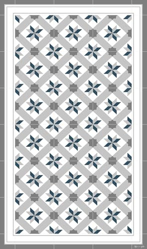 DobleUve Estudio Alfombra Vinílica Hidráulica 23 | Color Gris | 65x200 cm | Alfombra Cocina Lavable Antideslizante | Alfombra Vinilica | Suelo Vinílico | Alfombra Vinilo Salón