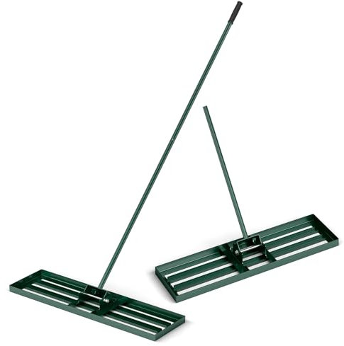 Goplus Râteau de nivellement de pelouse, 91,4 x 25,4 cm, outil de pelouse robuste avec poignée ergonomique pour sol, râteau paysager économiseur d'efforts pour jardin, cour, terrain de golf, ferme,