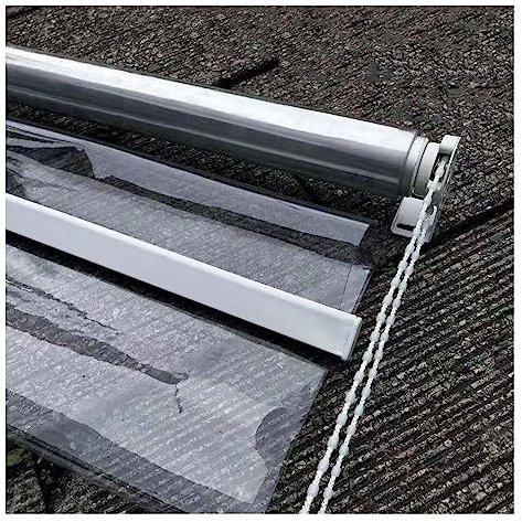 Transparent Wasserdichtes Roll-Up-Rollo，Pvc-Kunststoff-Regenschutz-Fenster-Rollos， Rollos FüR Den Garten Im Freien，Anpassbar，FüR Schlafzimmer,GlastüRen Und Fenster ( Size : 140x180cm/55.1x70.8in )