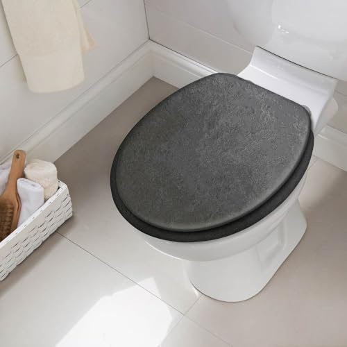 Grey Slate Toilet Seat - Toilet Seat with Quick Release for Easy Clean - Bathroom Toilet Seat - Suit Any Bathroom - Toilet Seat Stylish & Silent - Close Toilet Seat - Decorative Your Bathroom
