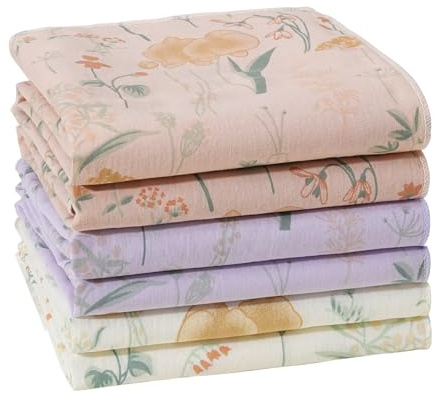 Blumen-Stofftaschentücher damen, weiche Baumwoll-Taschentücher für Frauen | 100% Baumwolle, für Alltag & Hochzeit, Maschinenwaschbar, Weich zur Haut und langlebig, Buntes Muster
