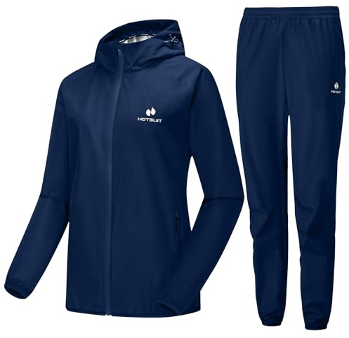 HOTSUIT Sudation femme pour sport Combinaison de sudation pour fitness en gym ensemble de sudation pour boxe avec sudation jacket et pantalon de la sudation Navy L