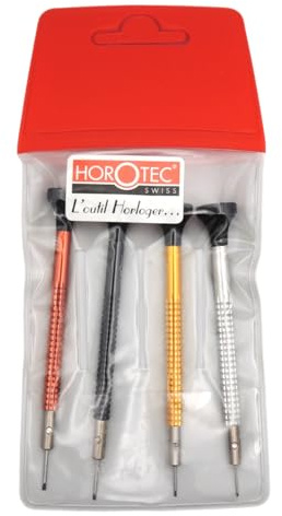 KD89 Assortimento di cacciaviti di precisione per orologiaio in alluminio e punte in acciaio inossidabile - Swiss Made - Horotec MSA01.020 (01.020-F)