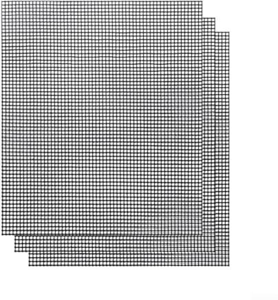 BBQ Mesh Grillmatte, antihaftbeschichtet, wiederverwendbar, 40 x 30 cm, hitzebeständig bis 260 °C, für Grill, Pfanne und Ofen (3 Stück)