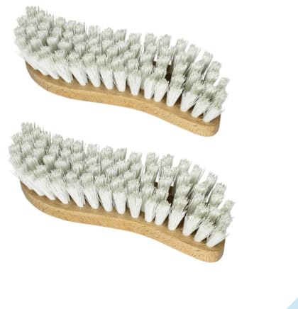 2 Stück Scheuerbürste aus Holz in S-Form, Putzbürste, Reinigungsbürste, Wurzelbürste für Küche, Haushalt, Garten