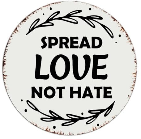 Dekorative Metallschilder mit Aufschrift Spread Love Not Hate, für den Außenbereich, personalisierbar, Gartenschilder, LGBT, Stolz, Liebe, Spruch, Paar, Raumdekoration für Herren, Blechschilder für