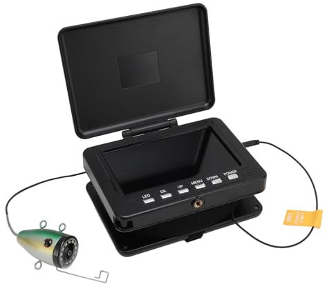 Unterwasser-Angelkamera, 5-Zoll-IPS-LCD-Angelkamera, wasserdichte Kamera 1080P mit 30 M Anti-Zug-Kabel, USB-Unterwasserkamera IR-Nachtsicht für Tiefsee-EIS-Angelkamera (EU-Stecker)