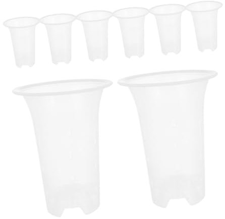 TINEASUR 8piezas Macetas De Orificios De Drenaje Jardineras para Interiores Macetas De Plástico Duraderas