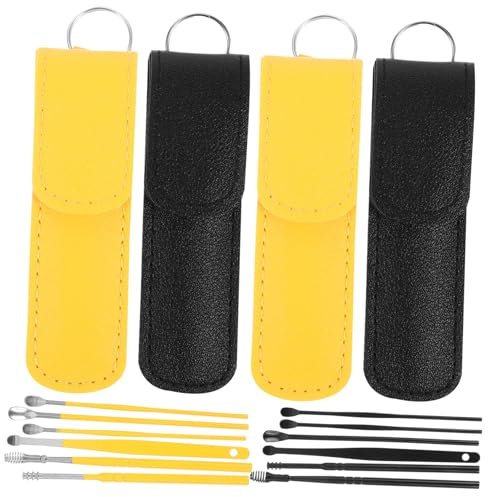 Healeved 4sätze Teiliges Ohrenreiniger-set Aus Metall Praktisches Werkzeug Zur Entfernung Von Ohrenschmalz Für Haushaltsgebrauch Verschleißfest Mit Ohrenschmalzlöffel Und Extraktor Für Grün