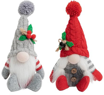 LSRVNM 2 Stück Wichtel Weihnachten Deko, Entzückende Handgemachte Weihnachtsmann, Wichtel Deko Weihnachten, Weihnachtswichtel Figuren für Kinder, Familie, Freunde