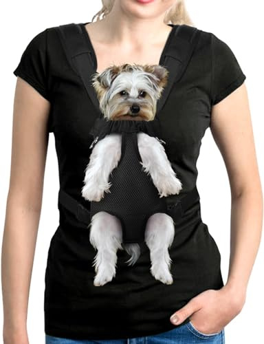 Puppy Sling Pet Dog Carrier Backpack, Adjustable Front Carrier for Small & Medium Dogs, Cats and Rabbits (Small, 1 Pack)