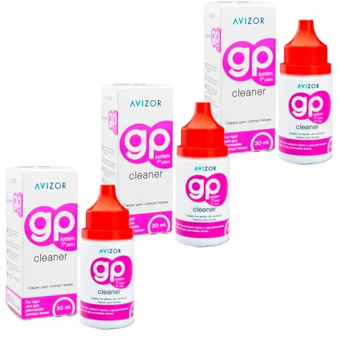 GP Cleaner - Pack 3x30ml - Limpieza Diaria para Lentes de Contacto Rígidas y Gas-Permeables - Elimina Suciedad y Bacterias - Fácil y Eficaz - Sin Conservantes