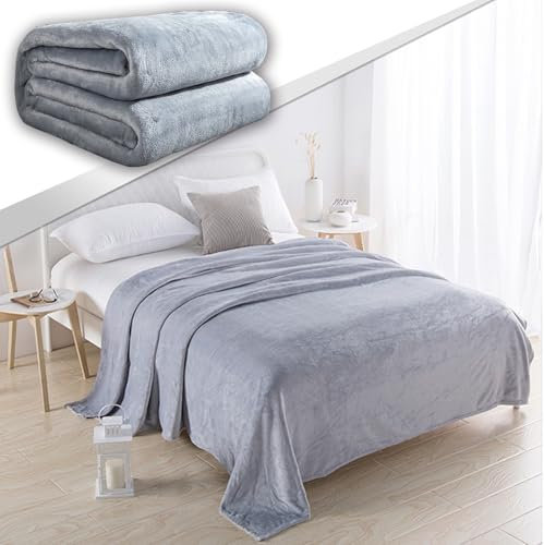 GAIFNAG Kuscheldecke Decke Sofa Strickdecke 100 x 400 cm Verschiedenen Größen Und Farben Erhältlich Fleecedecke - Sofadecke für Tiefen Schlaf Und Bessere Erholung, Hellgrau