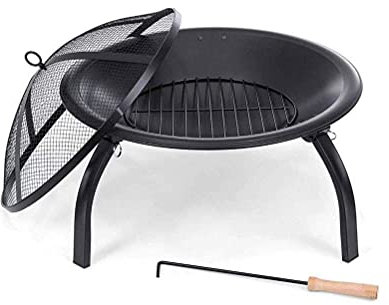 RUHEN Brasero de Gas para Exteriores, Calentador portátil de 56 cm de diámetro para jardín, brasero de Camping, Estufa para fogatas, Parrilla para Barbacoa en el Patio.