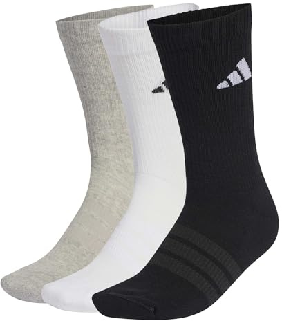 adidas Unisex adulto Cushioned Sportswear Crew Socks 3 Pair Pack, medium grey heather/white/black, 37-40
