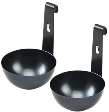 Montesy 2Pcs Practical Hangable Eggs Poacher Stainless Steel Cups for Poached Eggs Hangable Design Easy Cooking