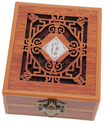 SHERCHPRY Holz Schmuckkästchen Retro Aufbewahrungsbox Mit Schloss Für Schmuck Halsketten Aufbewahrung Kompakt Für Zuhause Schlafzimmer Büro
