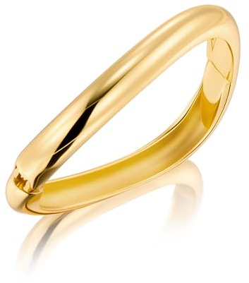 Gold Armreif Cuff Armband für Damen Frauen 14K Vergoldete Irregulär Armreif