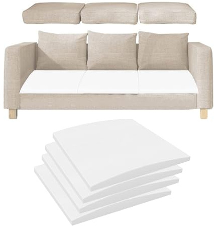 Cojín de espuma de alta densidad para asientos hundidos, 40/50/60 cm, soporte de espuma curvado para sofás y muebles, 4,60 x 60 cm, máxima comodidad y restauración