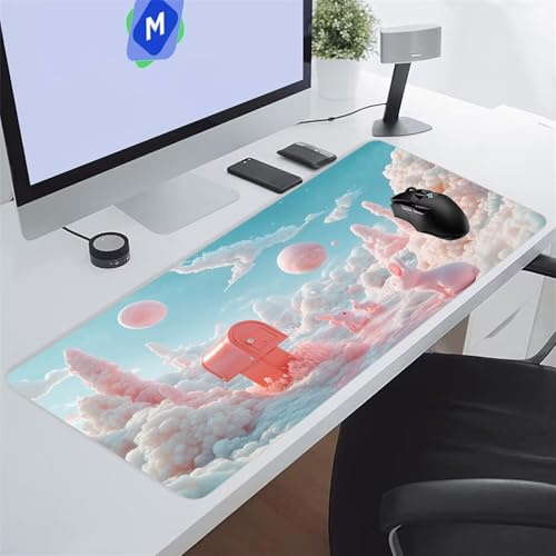 Tappetino Mouse XXL Gaming 1200x600x2 mm Animali Conigli Tappetino per Mouse Grande Cuscinetto per Tastiera Grande da Scrivania Gaming Mousepad Lavabile per Ufficio e casa
