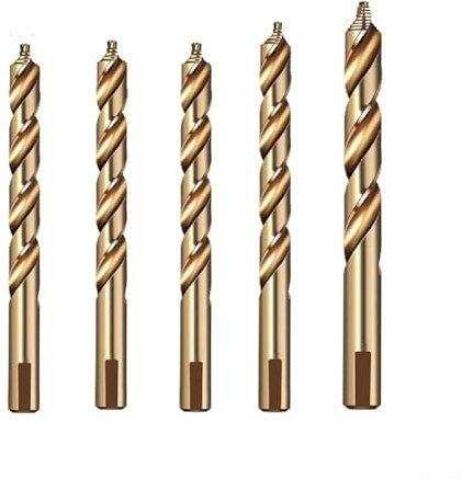 Lot de forets étagés 6 mm, 8 mm, 10 mm pour M35 cobalt pour HSS tige droite pour carrelage granit avec retrait de copeaux double spirale et Tria