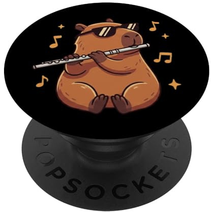Fantastico capibara che suona il flauto PopSockets PopGrip Adesivo