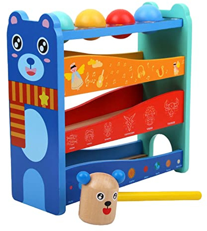CRDARAAV Holzball Racer Ramp Track Set für Vorschulspielzeug, Übung, Geburtstagsgeschenke