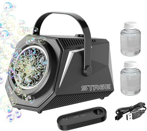 Bühnenblasenmaschine, Bühnenblasenmaschine mit großer Kapazität, Automatische Blasengebläsemaschine, Ferngesteuerte Seifenblasenmaschine mit großer Kapazität für Partys, Sommer, Hochzeit, Geburtstag,