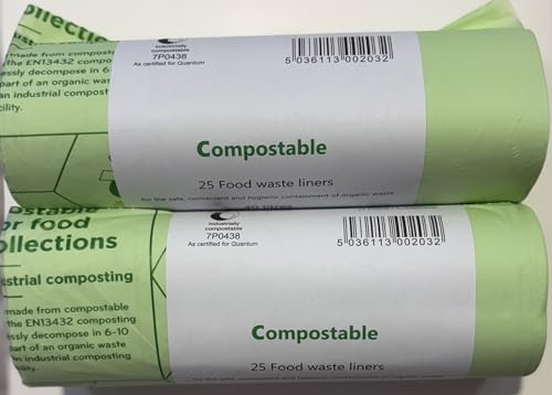 35L - 40L x 25 Food Waste Compostable Bags - Council Approved (25)