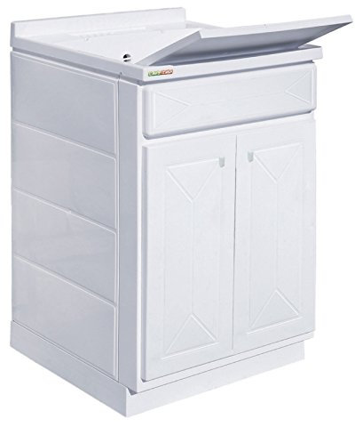 Trioplast Yellowshop - Mobile lavatoio 2 ante in resina interno-esterno pilozza lavabo lavanderia bagno Bianco cm 60x60 e 60x50 H84 (Cm L60 x P50 x H84)