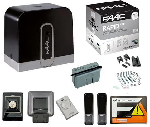 Kit Automazione Cancello Scorrevole 24V Peso Massimo 400 Kg FAAC-1059995 Rapid