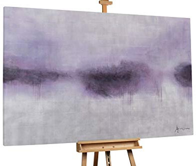 KunstLoft® XXL Gemälde 'The Burgundy Median ' 180x120cm | original handgemalte Bilder | Kleckse Abstrakt Rot Grau | Leinwand-Bild Ölgemälde einteilig groß | Modernes Kunst Ölbild