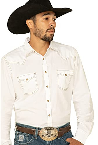 Wrangler Herren Retro Zwei-taschen-langarm-shirt mit Druckknopfverschluss Hemd