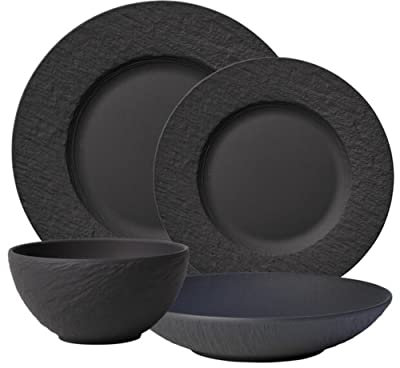 Villeroy & Boch Manufacture Rock 4-Piece Place Setting, Black