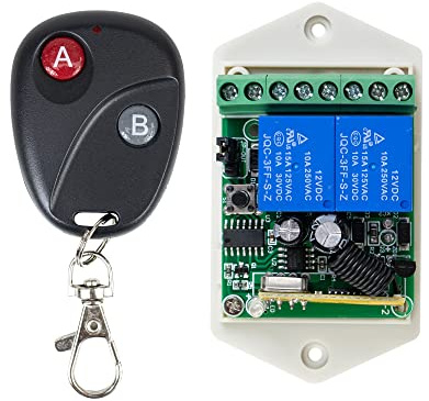 Relé con mando a distancia PNI CA500LR para controlar 1 o 2 puertas de garaje, cancelas, barreras, 2 relés, alimentación 12V