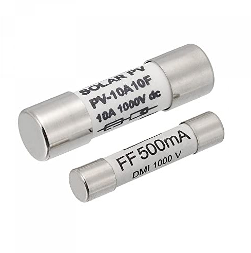 sourcing map Cartridge Ceramic Fuse 1000V Fast Blow Replacement for Digital Multimeter (500mA, 6.3 x 32mm)/(10A, 10x38mm) 1 Set