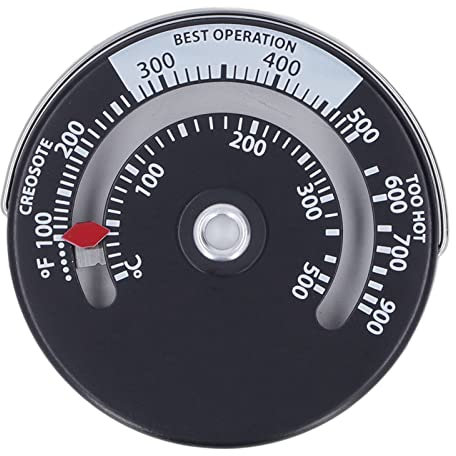 Yuecoom Holzofen-Thermometer, magnetisch, Ofentemperatur, Ofenthermometer, 0 500 ℃, Aluminiumlegierung, Zifferblatt, hochgenaues Thermometer-Messgerät für Kamin