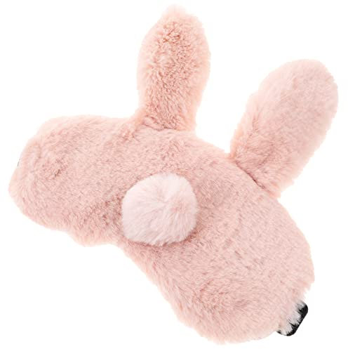 GLEAVI Nachtmaske Süße Kaninchen-Schlafmaske Weicher Flauschiger Plüsch Hase Neuheit Schlafmaske Augenschutz Augenschutz Für Kinder Mädchen Jungen Nachtschlaf Reise Meditation