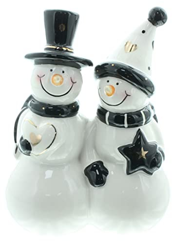 FRANK FLECHTWAREN Schneemannpaar Style, Porzellan Maße: 12 x 7 x 16 cm