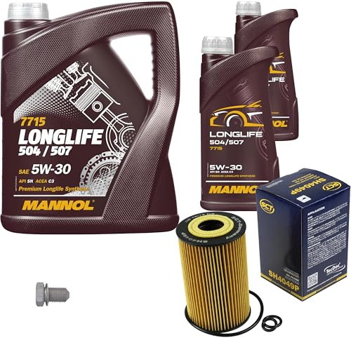 Inspektionspaket Wartungspaket Filterset mit 5 L Motoröl Longlife 5W-30, Ölfilter, Verschlussschraube