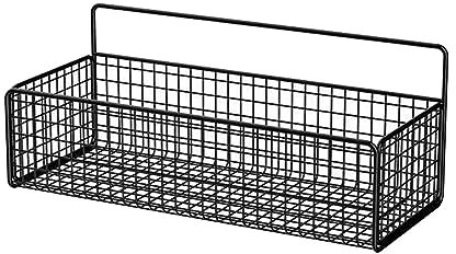 MagiDeal Wandhängekörbe, Draht Aufbewahrungskorb, Metall, Multifunktional, über Schranktür, Organizer, Korb, Schwebende Regale für Garage, Speisekammer, Wäsche, Schwarz