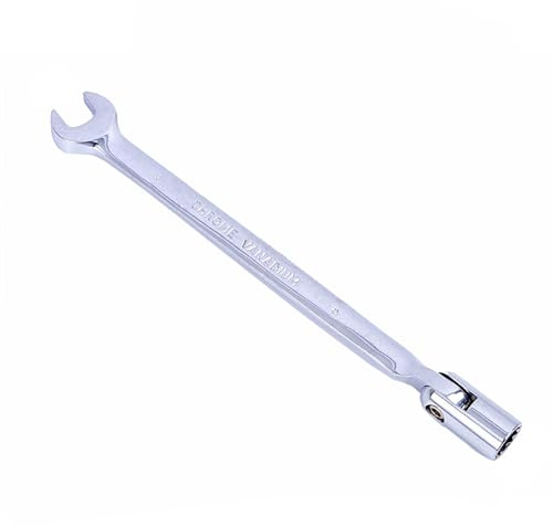 Vokenforu Llave de vaso de 9 mm, llave combinada de carraca, llave de extremo abierto de acero al cromo vanadio endurecido métrico