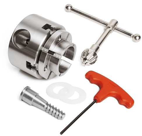 BMWOOD CK-G2.75 2.75 4 Jaw Key Self-Centering Chuck, Thread 1X8TPI, with Dovetail Jaws, Wood Screw, Two Nylon Washers, T Handle Allen Key for Woodturning Lathe.