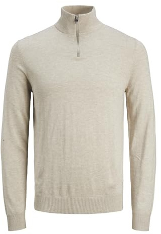 JACK & JONES Pojkar Jjeemil stickad halv dragkedja Noos Jnr stickad tröja, havregryn/detalj: melerad, 164