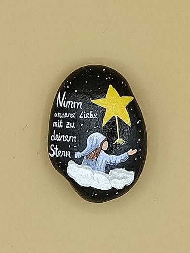 Sternenkind Andenken als Grabschmuck oder Grabdekoration handbemalt