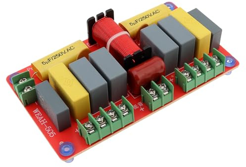 DriSentri 250W 5 Way 2 Treble & 2 Midrange & Bass Crossover Speakers Filter Frequency Divider, 4-8Ω Audio Speaker Crossover