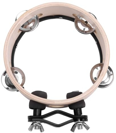 SHABD Trommelkreis, Zweireihig, Rassel, Trommelringe, Tamburin, Trommel, Tamborine, Schlaginstrumente, Musikinstrumente, Holzfarbe