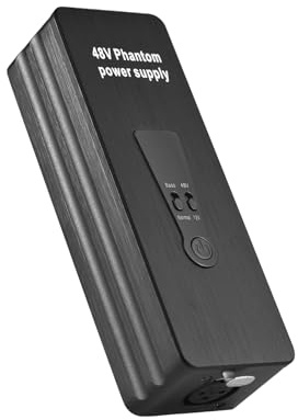 Solinder Phantomspeisung für Mikrofon 48V/12V Phantomspeisung für Kondensatormikrofone Mic Preamp Plug and Play Tragbare wiederaufladbare Phantomspeisung Geräuscharm und störungsfrei bis zu A